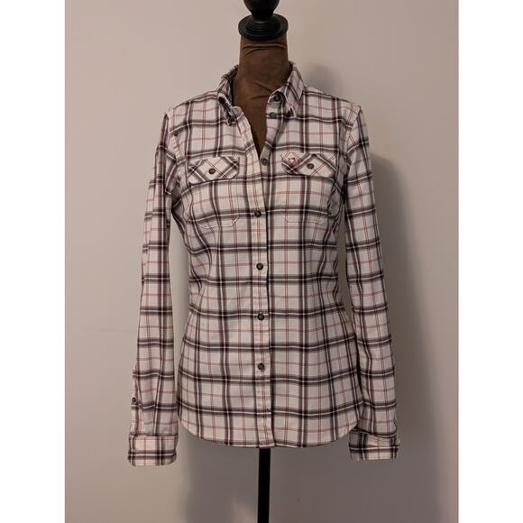 Fjallraven Fjallglim Stretch Plaid Flannel Long Sleeve Button Down Shirt XS - Picture 2 of 9